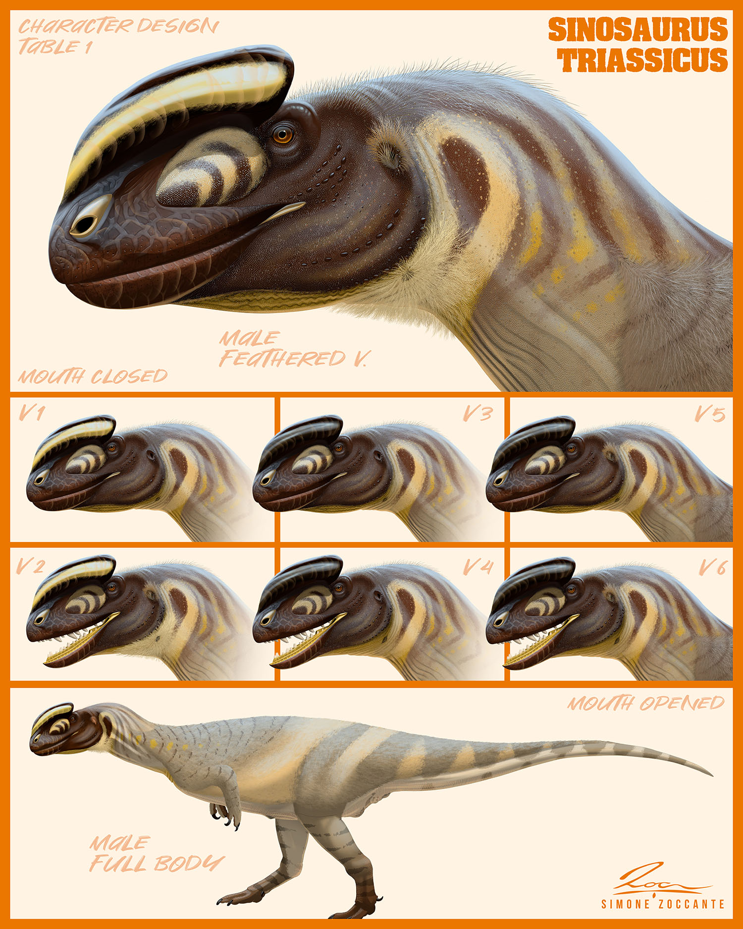 CHARACHTER DESIGN SINOSAURUS COPERTINA FRONT 1875PX