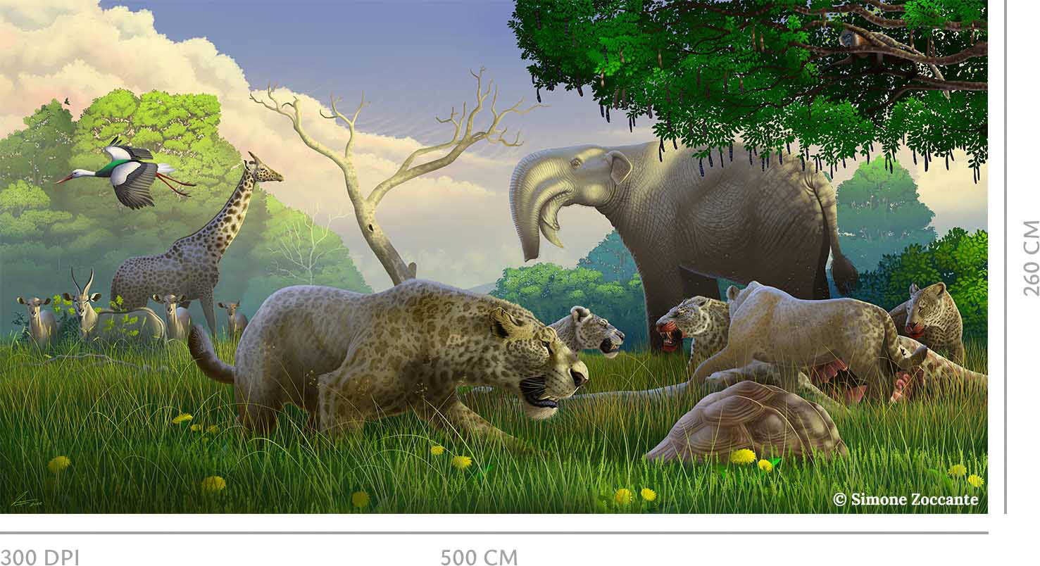 Pikermian fauna murals zoccante grey 300DPI